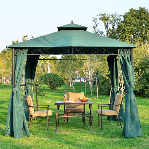 Outsunny 3 x 3m Metal Garden Gazebo Marquee Party Tent Canopy Pavilion Sidewalls - Cheap Tent