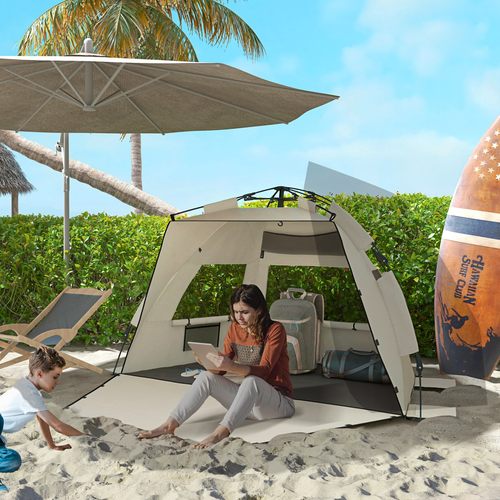 Outsunny Pop Up Beach Tent for 2-3 Person with Carry Bag, UPF15+ - Cheap Tent
