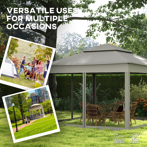 Outsunny Garden Folding Tent Heavy Duty Pop Up Gazebo for Party Dark Grey - Cheap Tent