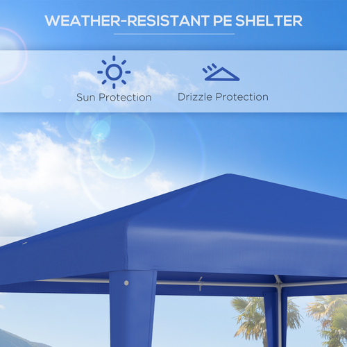 Outsunny Garden Gazebo Marquee Party Tent Wedding Canopy Patio Blue 2.7 x 2.7m - Cheap Tent