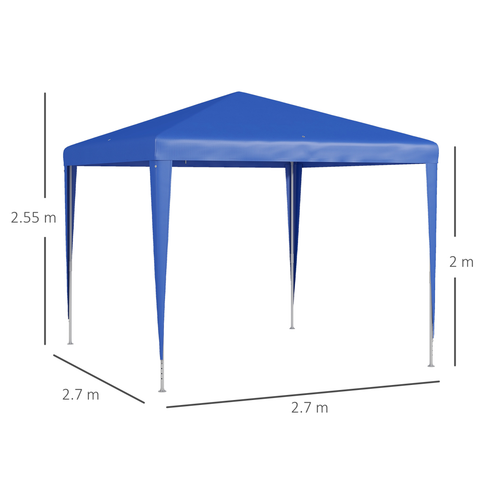 Outsunny Garden Gazebo Marquee Party Tent Wedding Canopy Patio Blue 2.7 x 2.7m - Cheap Tent