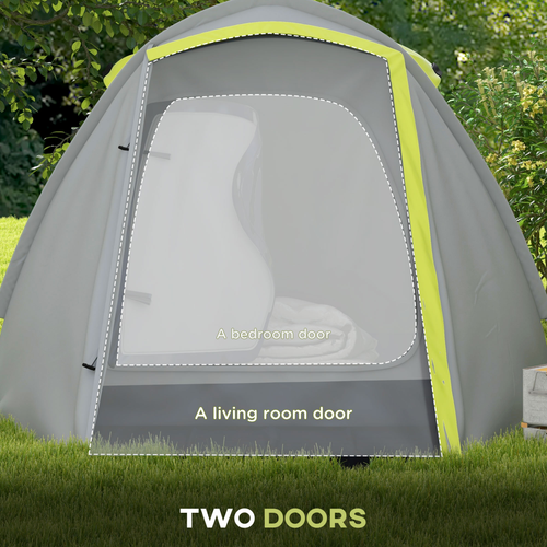Outsunny 2-3 Man Camping Tent with Living Area, 2000mm Waterproof, Blue - Cheap Tent
