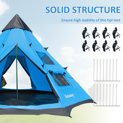 6-7 Person Large Family Party Camping Tent Carrying Bag, Mesh Window Outsunny - Cheap Tent