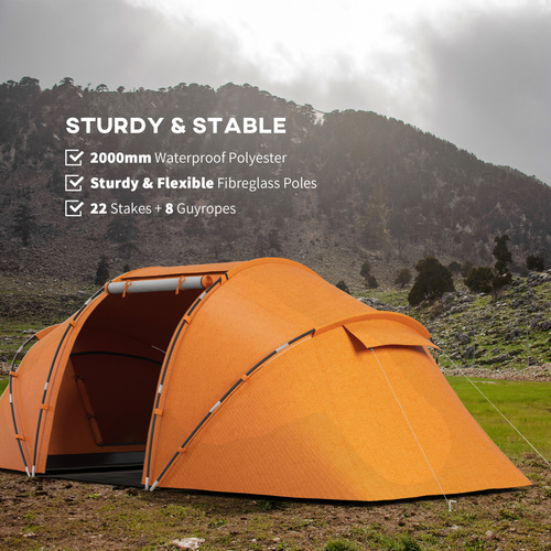 Outsunny 4-6 Persons Camping Tent Dome Family Travel Group Hiking Room Fishing - Cheap Tent