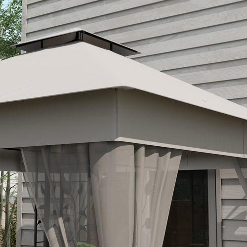 Outsunny 3 x 3(m) Garden Gazebo Marquee Tent Canopy Shelter Pavilion Grey - Cheap Tent