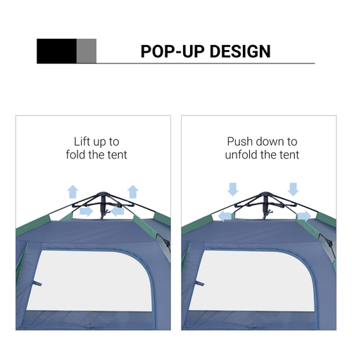 Family Pop-Up Camping Tent W/ Removable Waterproof Rainfly Outsunny - Cheap Tent