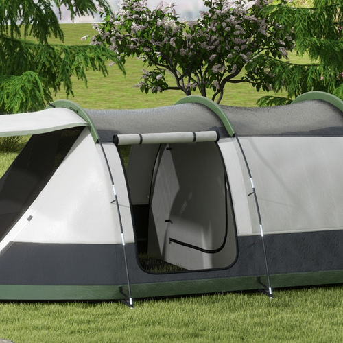 Outsunny Tunnel Tent with Bedroom, Living Room and Porch for 3-4 Man - Cheap Tent