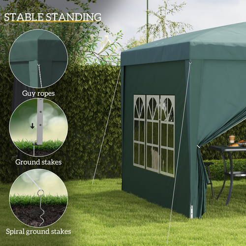 Outsunny 3mx3m Pop Up Gazebo Party Tent Canopy Marquee with Storage Bag Green - Cheap Tent