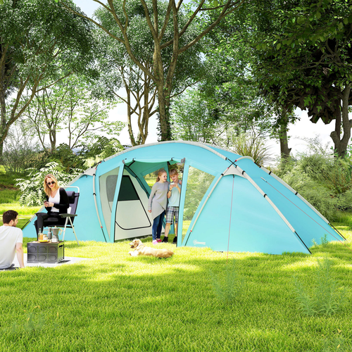 Outsunny 4-6 Man Family Camping Tent w/ 2 Bedrooms, a Living Room - Cheap Tent