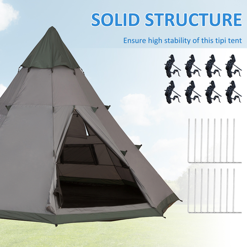 6-7 Person Large Family Party Camping Tent Carrying Bag, Mesh Window Outsunny - Cheap Tent