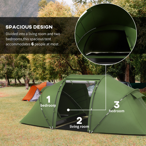 Outsunny 4-6 Persons Camping Tent Dome Family Travel Group Hiking Room Fishing - Cheap Tent