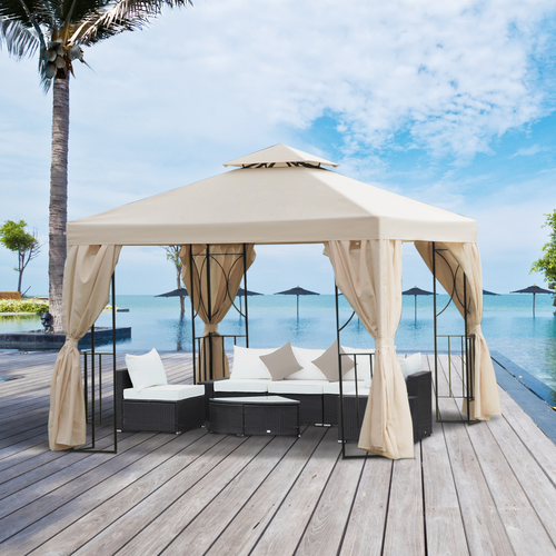 3 x 3m Garden Metal Gazebo Sun Shade Shelter Outdoor Party Tent Outsunny - Cheap Tent