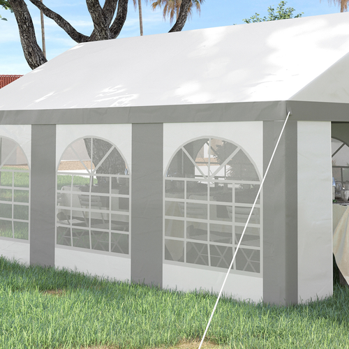 6 x 4m Party Tent, Marquee Gazebo with Sides, Six Windows and Double Doors - Cheap Tent