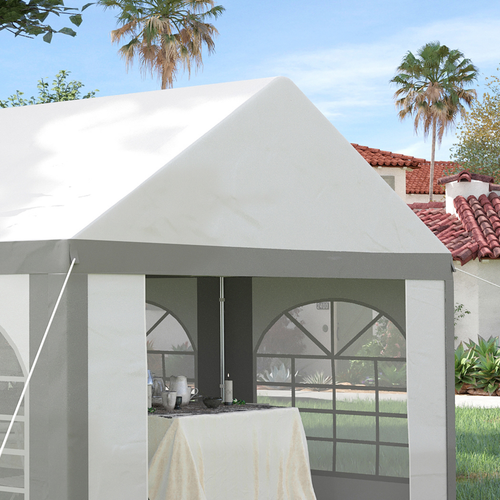 6 x 4m Party Tent, Marquee Gazebo with Sides, Six Windows and Double Doors - Cheap Tent