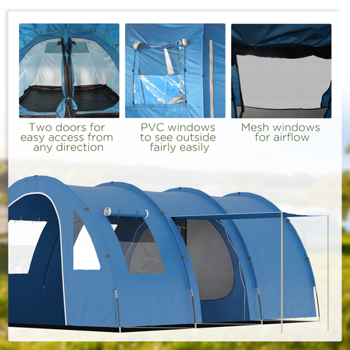 5-6 Man Family Tent Camping Tent with Two Room, Floor & Carry Bag - Cheap Tent