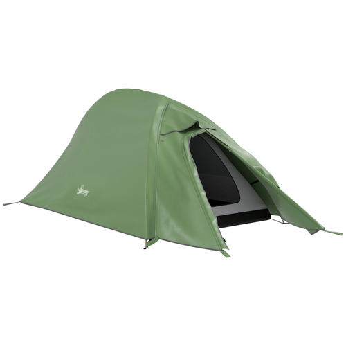 Outsunny Double Layer Camping Tent for 1-2 Man, 2000mm Waterproof, Green - Cheap Tent