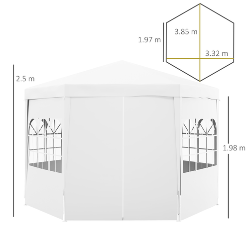 Outsunny 3.9m Outdoor Gazebo Canopy Party Tent with 6 Removable Side Walls - Cheap Tent