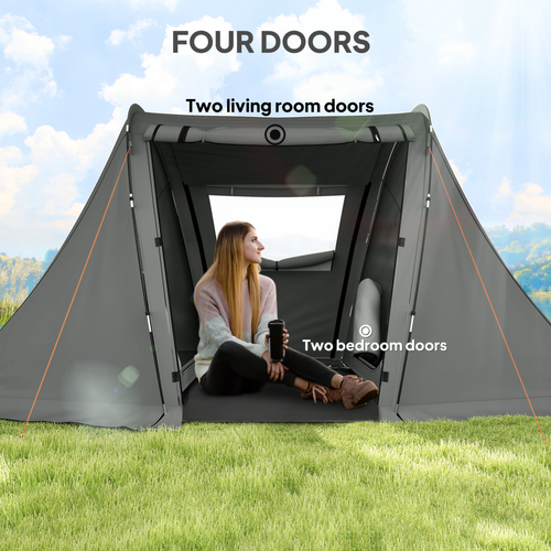 Outsunny 3 Man Camping Tent with 2 Bedrooms, 3000mm Waterproof - Cheap Tent