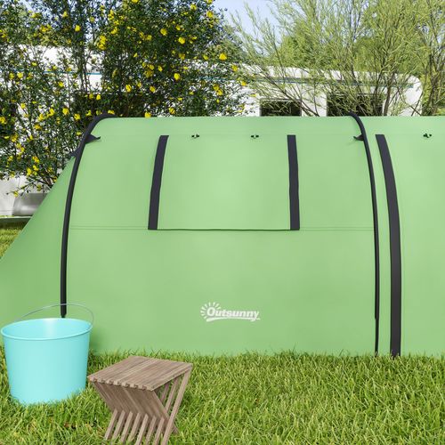 Outsunny 2 Room Camping Family Tent for 3-4 Man, 3000mm Waterproof, Green - Cheap Tent
