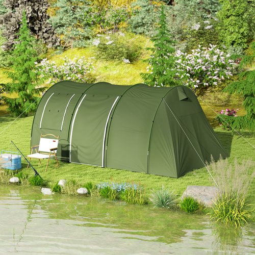Outsunny 5-6 Man Family Tent Camping Tent with 2 Room and Carry Bag - Cheap Tent