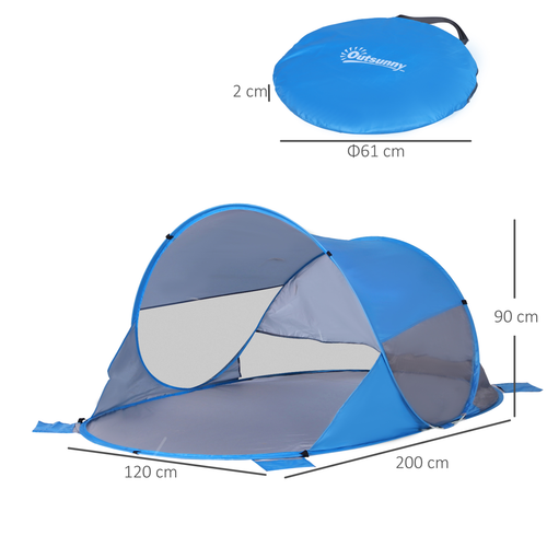 Portable Automatic Pop Up Beach Tent Outdoor Camp Shelter Blue Outsunny - Cheap Tent