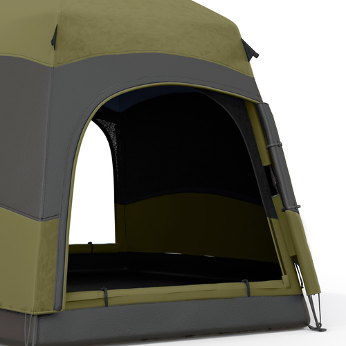 Outsunny 4 Person Camping Tent Festival Hiking Shelter, Dark Green - Cheap Tent