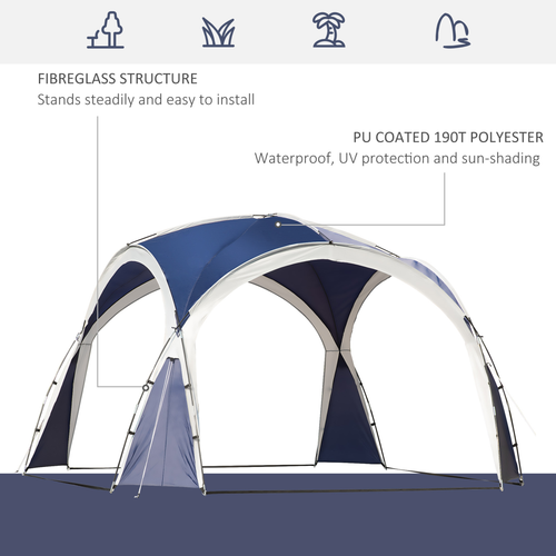 Outdoor Gazebo Event Dome Shelter Party Tent for Garden Blue and Grey - Cheap Tent