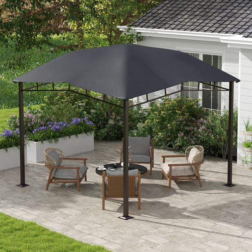 Outsunny 3x3(m) Outdoor Patio Gazebo Pavilion Canopy Tent Steel Frame Grey - Cheap Tent