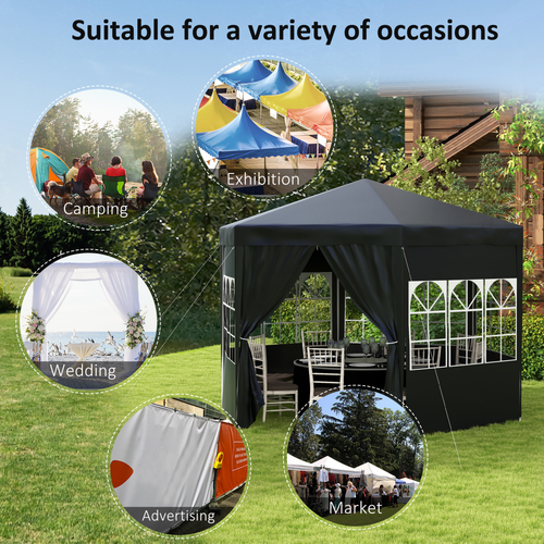 Outsunny 3.9m Outdoor Gazebo Canopy Party Tent with 6 Removable Side Walls - Cheap Tent