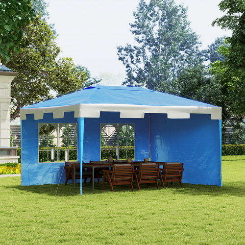 Outsunny 4x3m Garden Heavy Duty Gazebo Marquee Party Tent-Blue - Cheap Tent