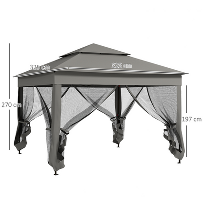Outsunny Garden Folding Tent Heavy Duty Pop Up Gazebo for Party Dark Grey - Cheap Tent