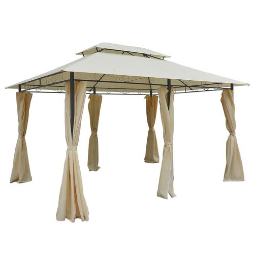 Metal Gazebo Curtains 4x3m Canopy Party Tent Garden Pavillion Patio Shelter - Cheap Tent