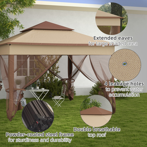 Outsunny Garden Folding Tent Heavy Duty Pop Up Gazebo for Party Light Grey - Cheap Tent