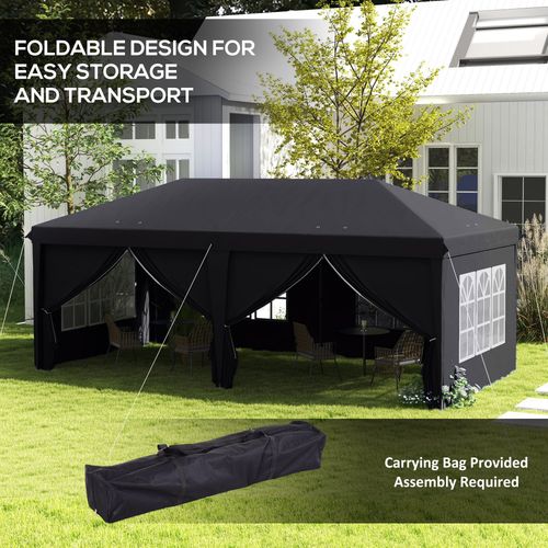 Outsunny 3 x 6m Pop Up Gazebo Height Adjustable Party Tent with Storage Bag - Cheap Tent