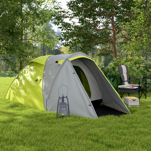 Outsunny 2-3 Man Camping Tent with Living Area, 2000mm Waterproof, Blue - Cheap Tent
