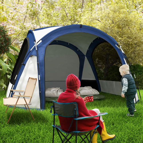Dome Tent for 6-8 Person Camping Tent w/ Zipped Mesh Doors Lamp Hook Outsunny - Cheap Tent