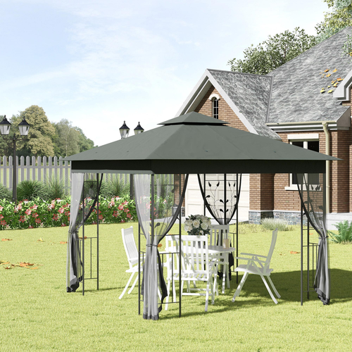 Outsunny 3 x 3(m) Garden Gazebo Marquee Tent Canopy Shelter Pavilion - Cheap Tent