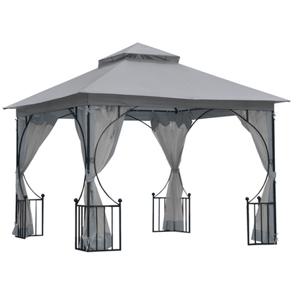 Gazebo Party Tent Canopy Sun Shade for Patio Garden Light Grey 3x3(m) Outsunny - Cheap Tent