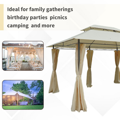 Metal Gazebo Curtains 4x3m Canopy Party Tent Garden Pavillion Patio Shelter - Cheap Tent