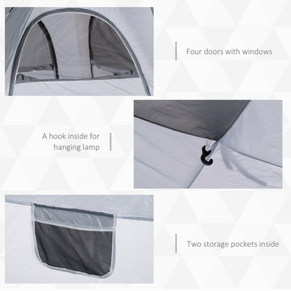 Outsunny Four Man Pop Up Tent Automatic Camping Backpacking Dome Shelter, Green - Cheap Tent