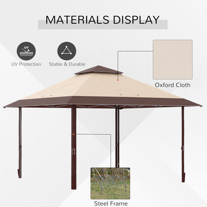 4 x 4m Outdoor Pop-Up Canopy Tent Gazebo Adjustable Legs Bag Coffee - Cheap Tent