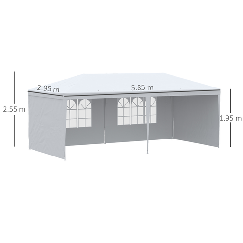 6m x 3m Garden Gazebo Marquee Canopy Party Tent Canopy Patio White - Cheap Tent