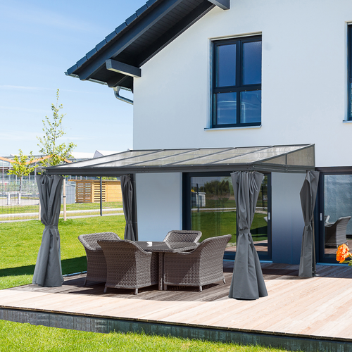 Outdoor Hardtop Pergola Party Tent Garden Waterproof , 4 x 3m, Grey - Cheap Tent