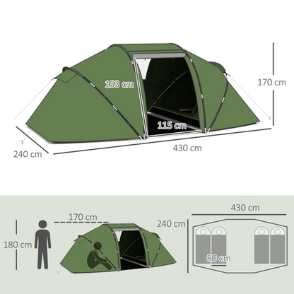 Outsunny 4-6 Persons Camping Tent Dome Family Travel Group Hiking Room Fishing - Cheap Tent