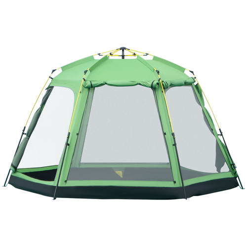6 Person Camping Tent 2-Tier Pop-up Tent w/ Portable Carry Bag Outsunny - Cheap Tent