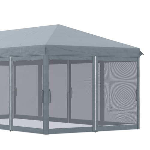 6 x 3m Pop Up Party Tent Canopy with 6 Removable Sidewalls Grey - Cheap Tent