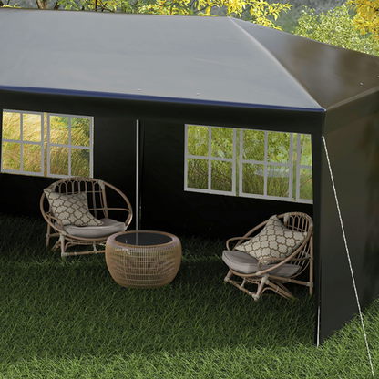 6m x 3m Garden Gazebo Marquee Canopy Party Tent Canopy Patio Black - Cheap Tent