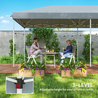 6 x 3m Pop Up Party Tent Canopy with 6 Removable Sidewalls Grey - Cheap Tent