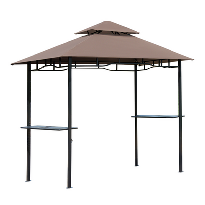 Outsunny 8ft Double-Tier Gazebo Grill Canopy Tent Shelter-Coffee - Cheap Tent