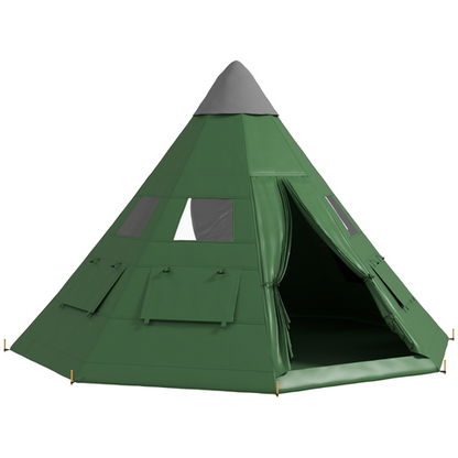 Outsunny 6-7 Person Large Family Party Camping Tent W/ Carrying Bag - Cheap Tent